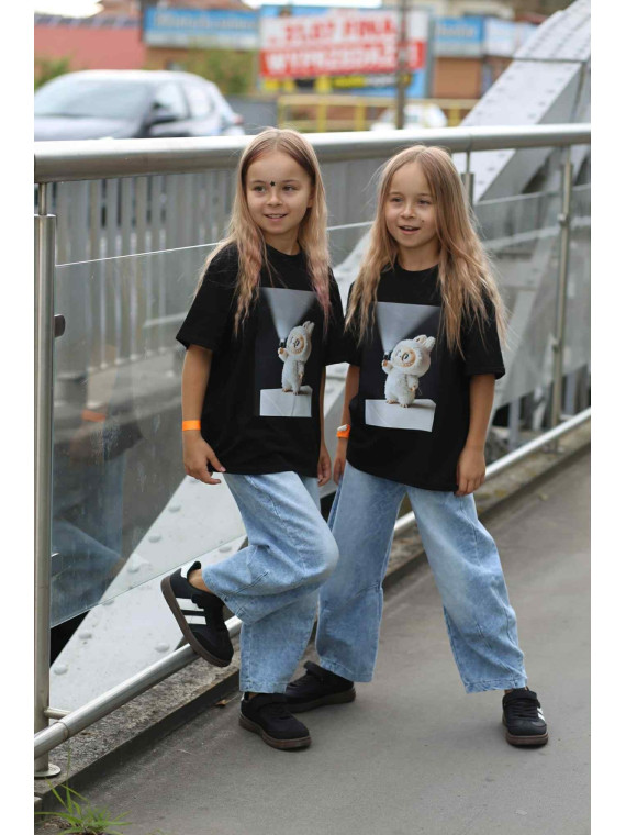 Spodnie jeans niebieskie BALOON z przeszyciem na dole Qba Kids