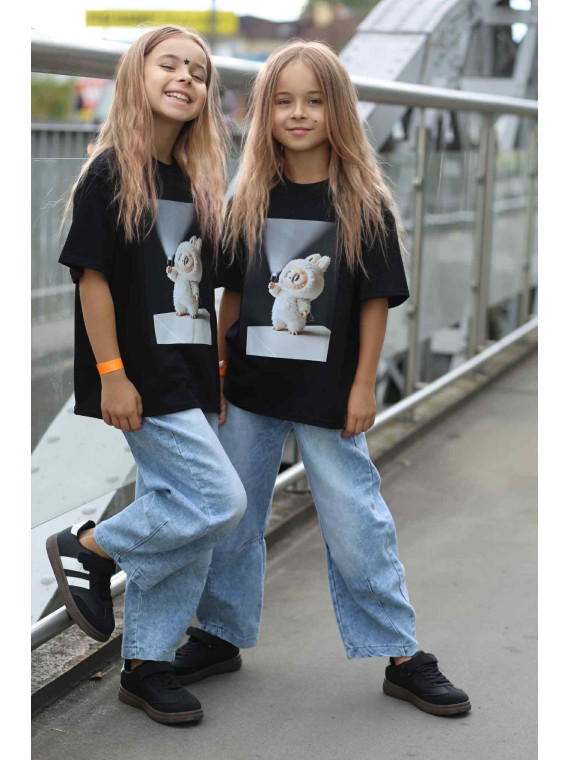 Spodnie jeans niebieskie BALOON z przeszyciem na dole Qba Kids