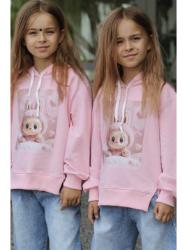 Bluza Różowa LABUBU z kapturem Qba Kids