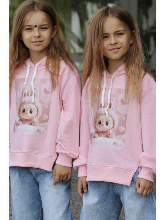 Bluza Różowa LABUBU z kapturem Qba Kids