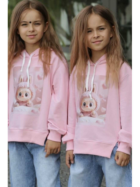 Bluza Różowa LABUBU z kapturem Qba Kids