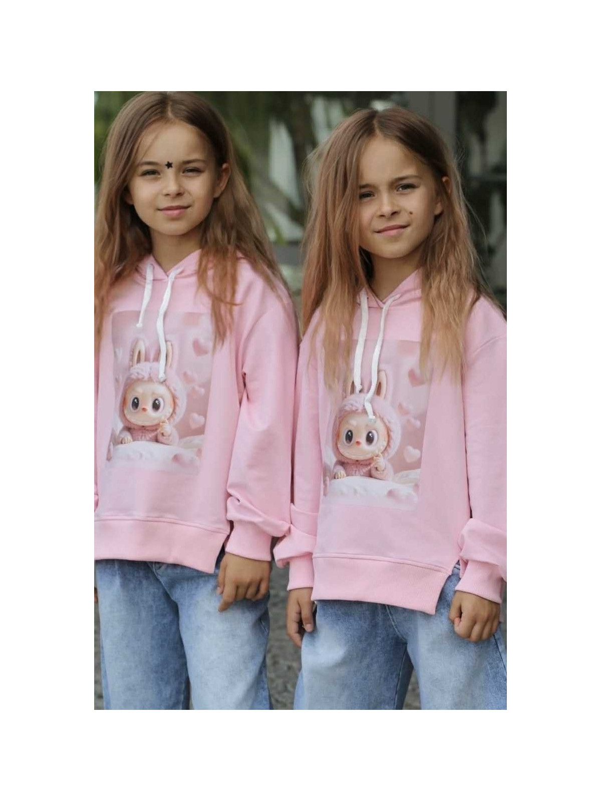 Bluza Różowa LABUBU z kapturem Qba Kids