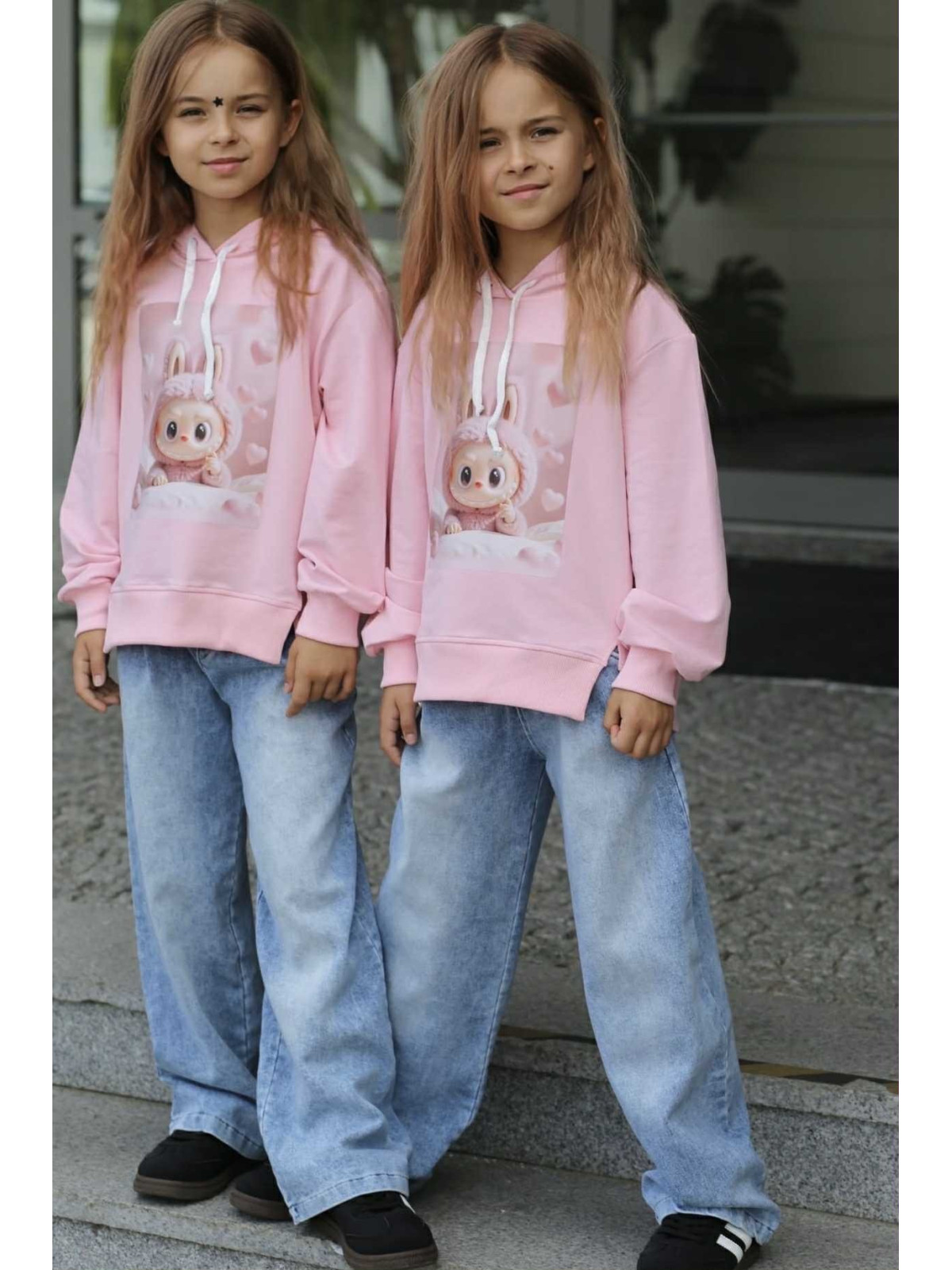 Bluza Różowa LABUBU z kapturem Qba Kids