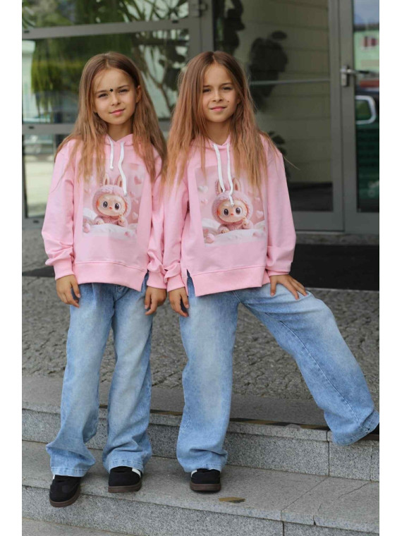 Bluza Różowa LABUBU z kapturem Qba Kids