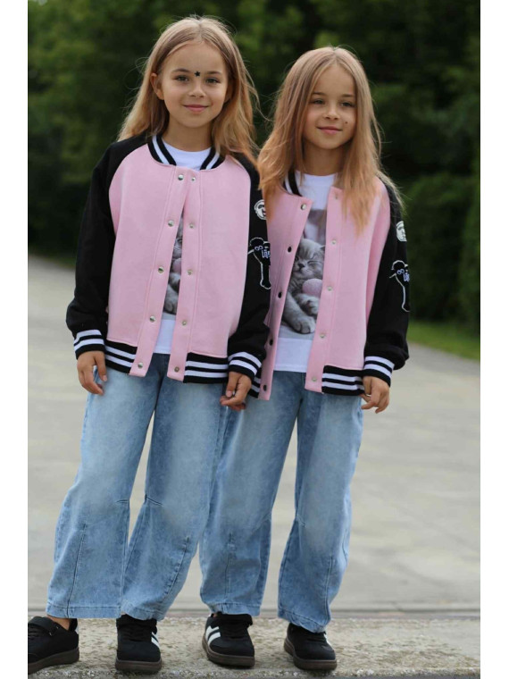 Bluza Bomberka różowa grubsza Qba Kids