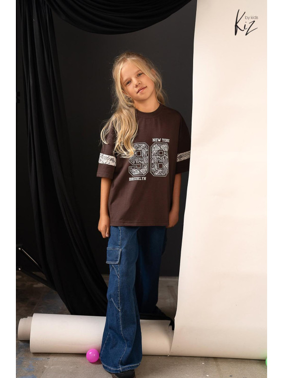 Spodnie jeans granatowe szerokie i luźne Kiz by Kids