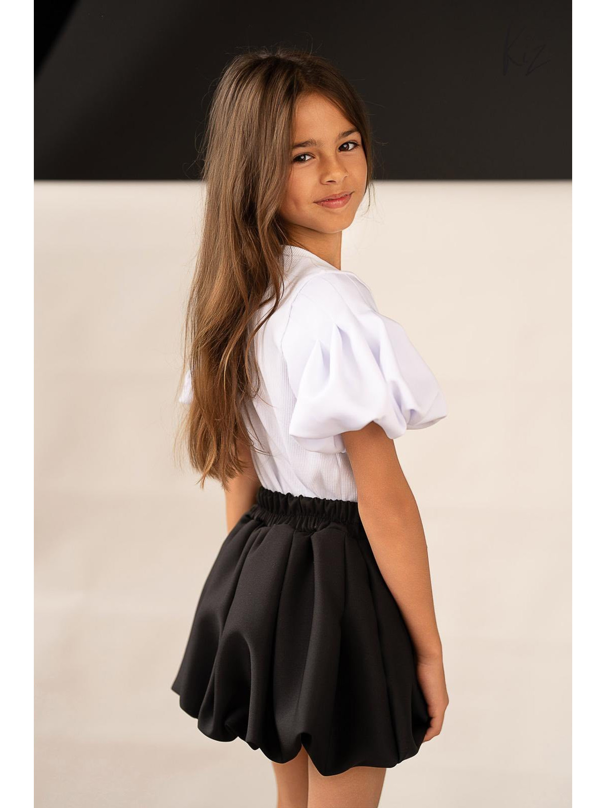 Bluzka bawełniana z rękawem bombka