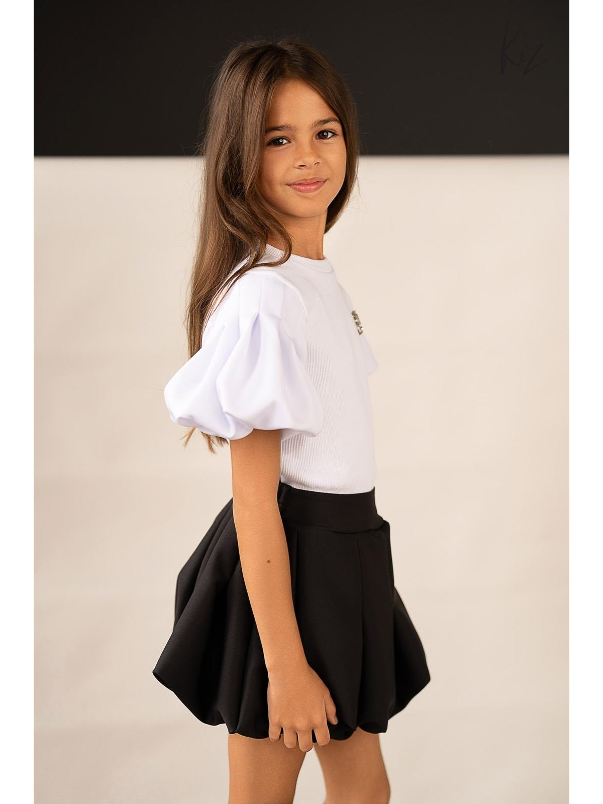 Bluzka bawełniana z rękawem bombka