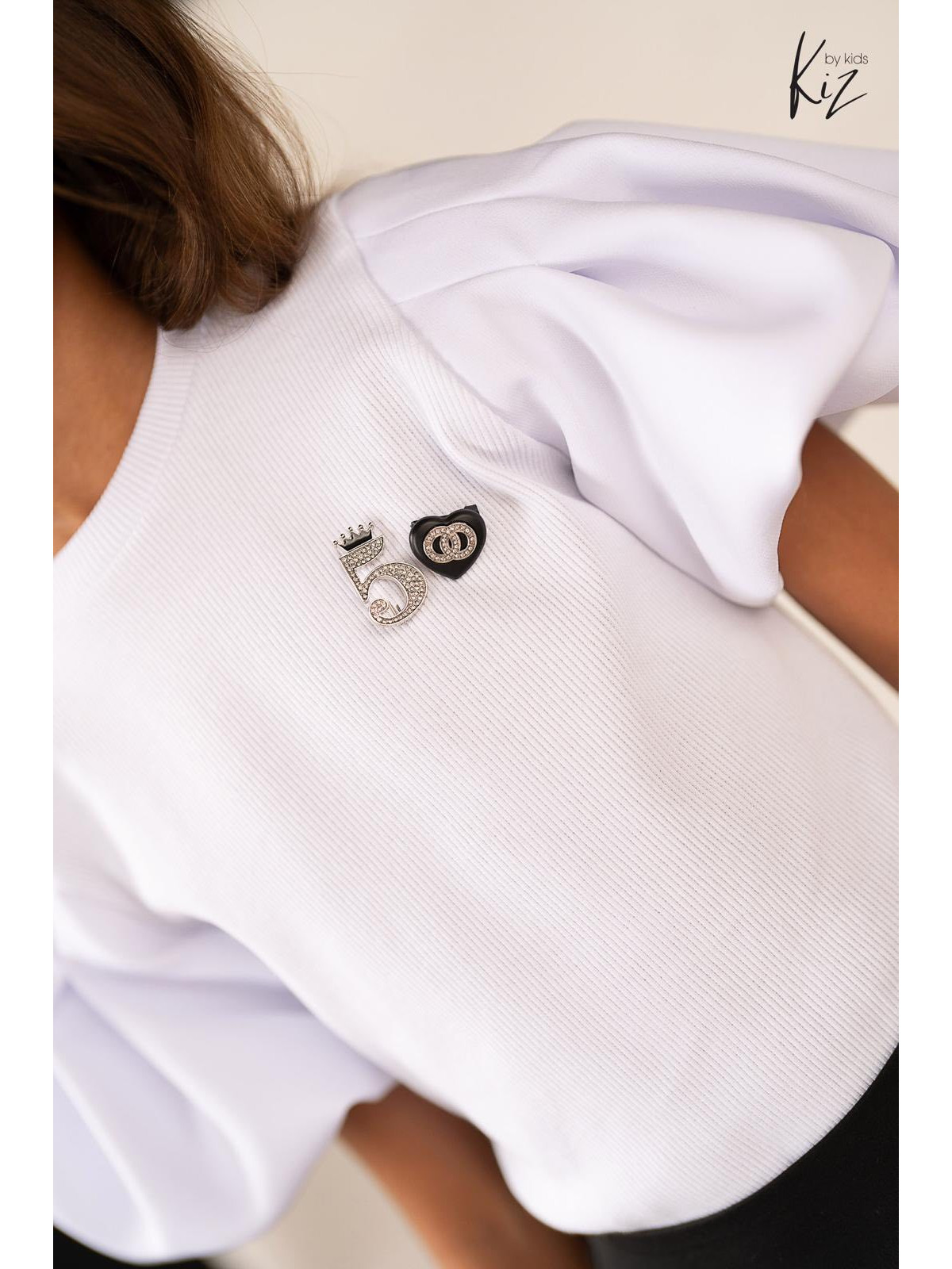 Bluzka bawełniana z rękawem bombka