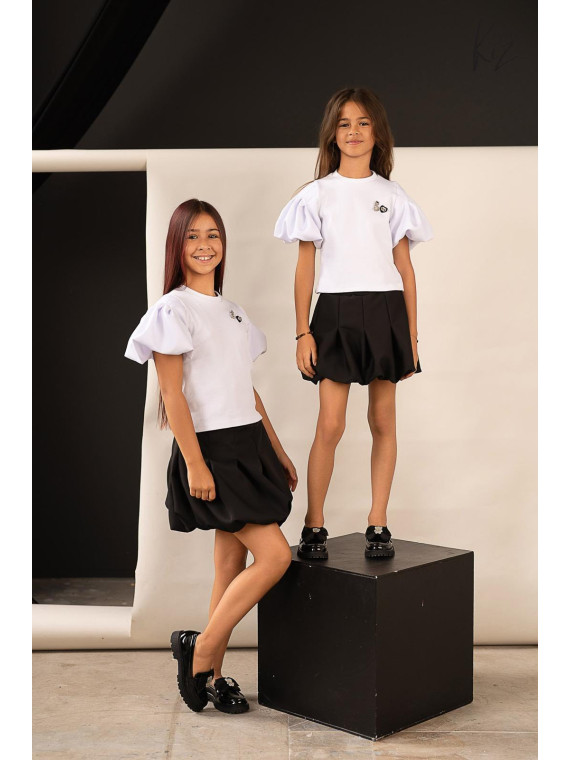 Spódniczka czarna bombka z tkaniny kiz by kids