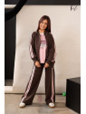 Dres brązowy - bluza rozpinana + spodnie szerokie Kiz by Kids