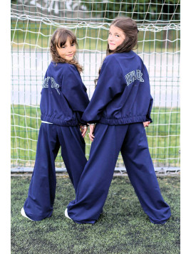 Granatowe spodnie Szerokie i Luźne Qba Kids