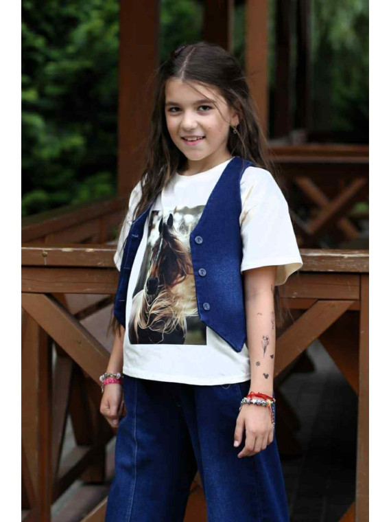 Kamizelka jeans granatowa Qba Kids