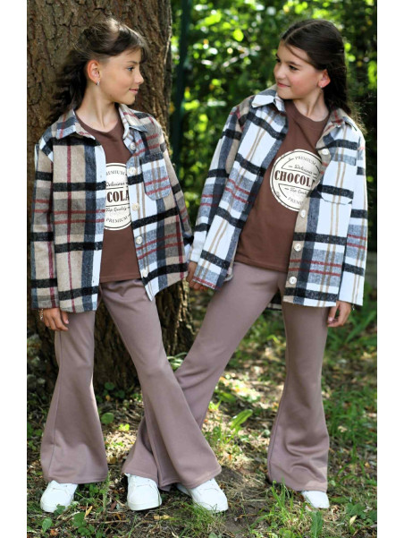 Spodnie dzwony cappuccino Qba Kids