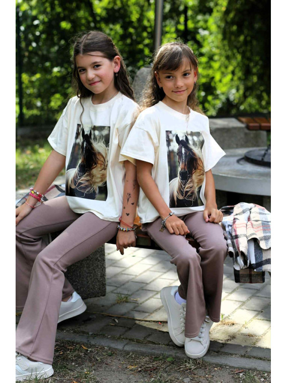 Spodnie dzwony cappuccino Qba Kids