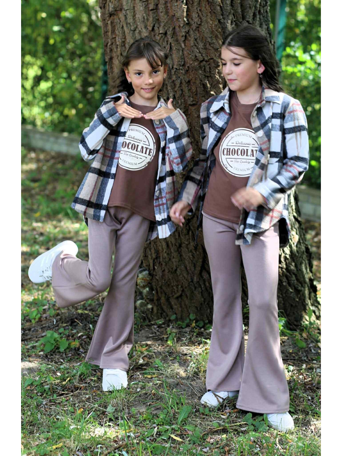 Spodnie dzwony cappuccino Qba Kids