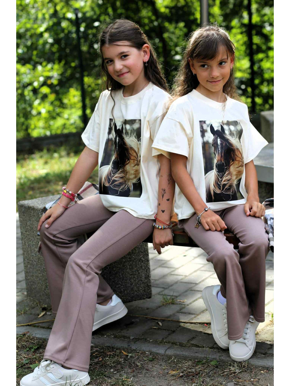 Spodnie dzwony cappuccino Qba Kids