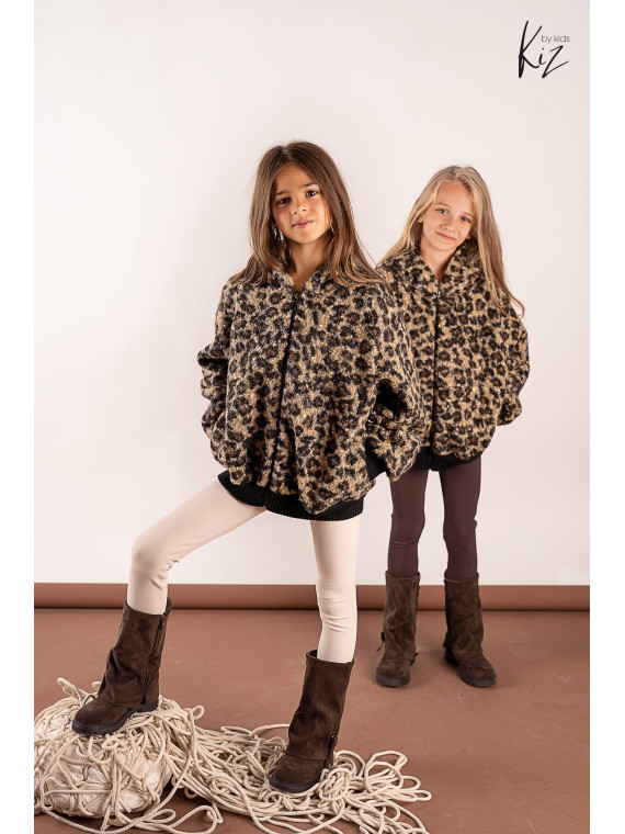 Legginsy dzianina bawełniana czekoladowe kiz by Kids