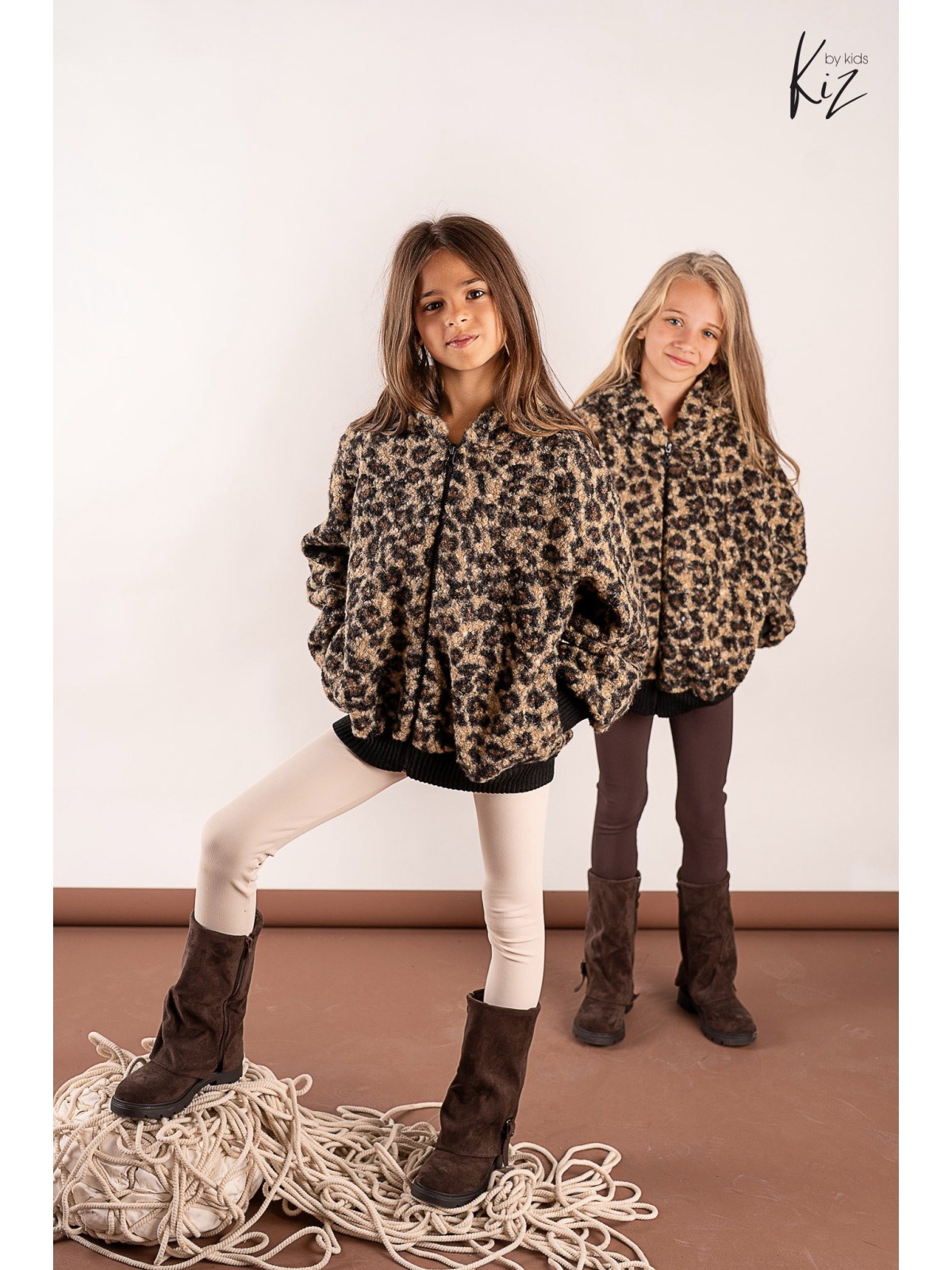 Legginsy dzianina bawełniana czekoladowe kiz by Kids