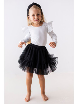 Bluzka rękaw motylek biała gładka lily grey