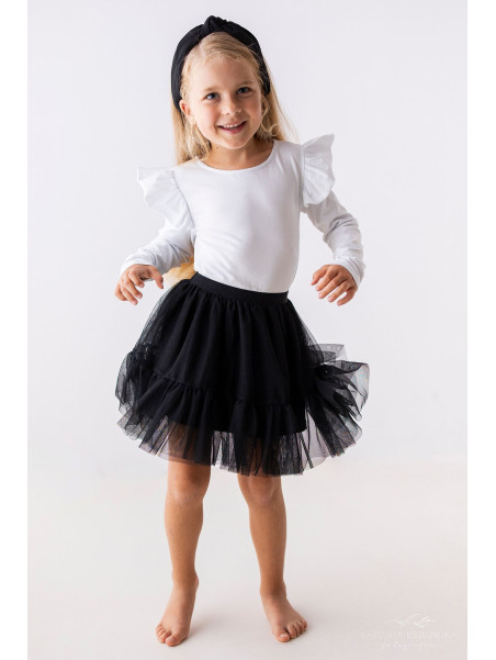 Bluzka rękaw motylek biała gładka lily grey