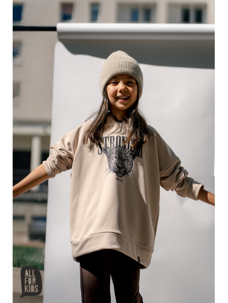 Bluza beżowa oversize stronger all for kids