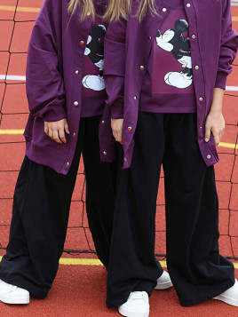 Czarne spodnie dresowe szerokie i luźne Qba Kids