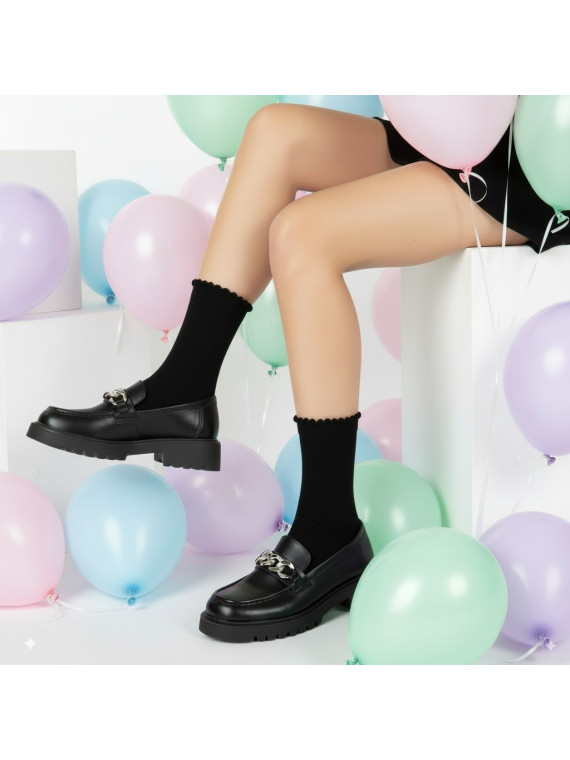 Skarpetki bawełniane czarne gładkie tullinogi