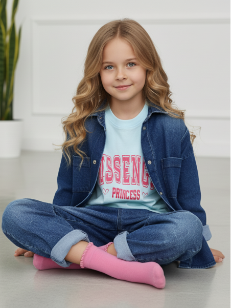 Skarpetki bawełniane różowe gładkie tullinogi