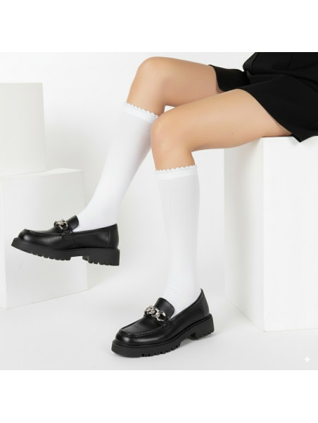 Podkolanówki bawełniane białe gładkie tullinogi