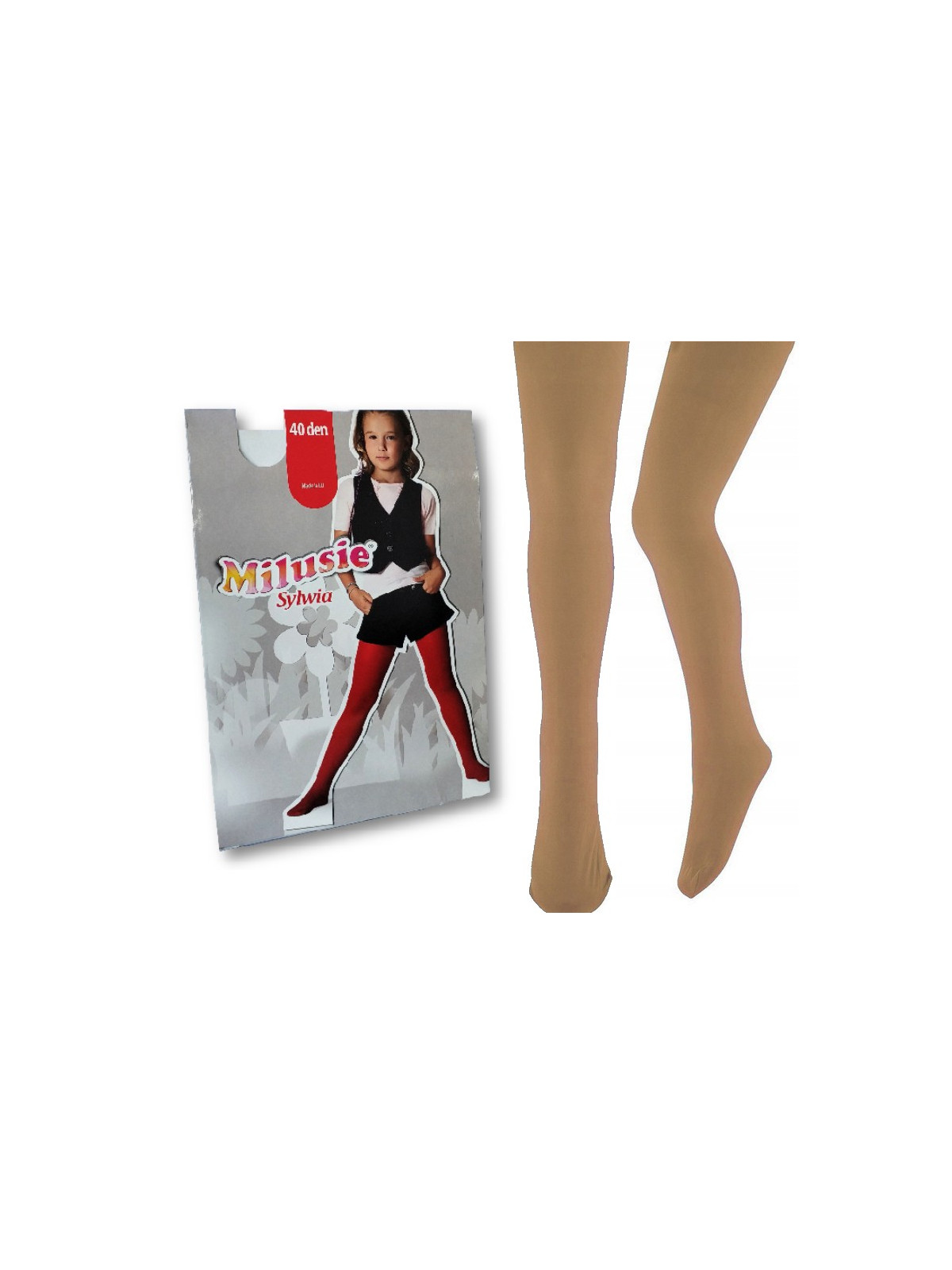 Cieliste/beżowe rajstopy gładkie 40 den milusie brand