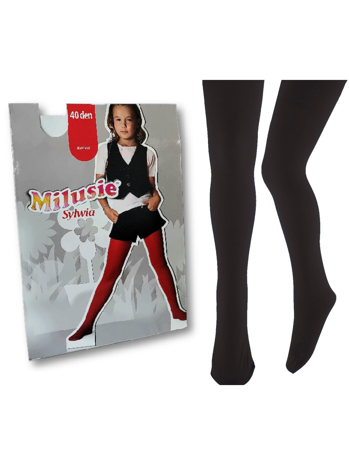 Czarne rajstopy gładkie 40 den milusie
