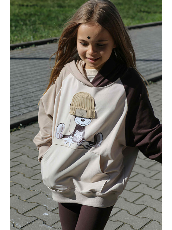 Bluza beżowo-brązowa z MIKI Qba Kids
