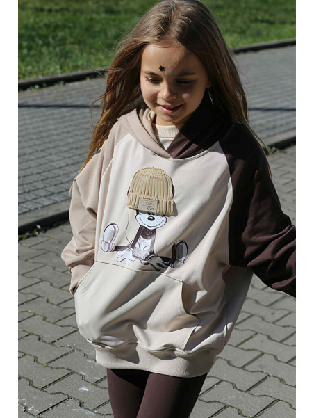 Bluza beżowo-brązowa z MIKI Qba Kids