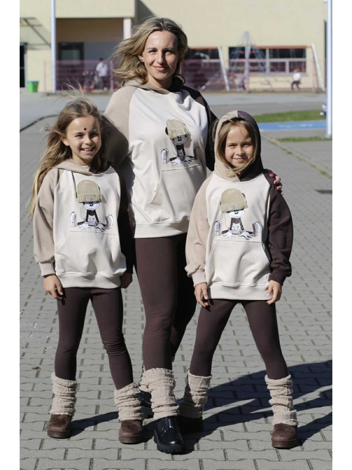 Leggisny dzianina bawełniana brąz czekoladowy Qba Kids