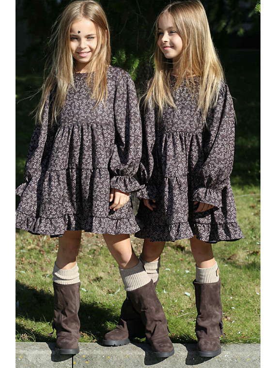 Podkolanówki beżowe prążkowane Qba Kids