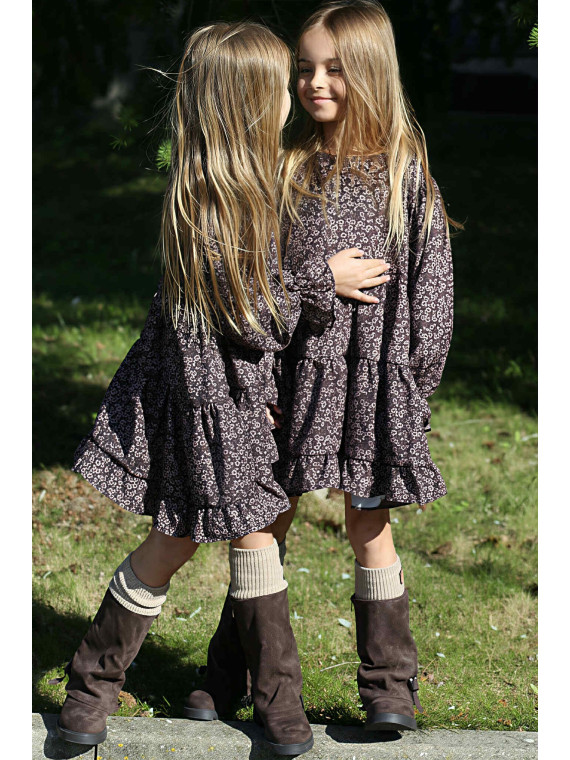 Podkolanówki beżowe prążkowane Qba Kids