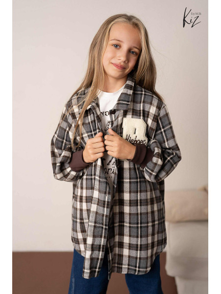 Koszula w kratę z naszywką P Kiz by Kids