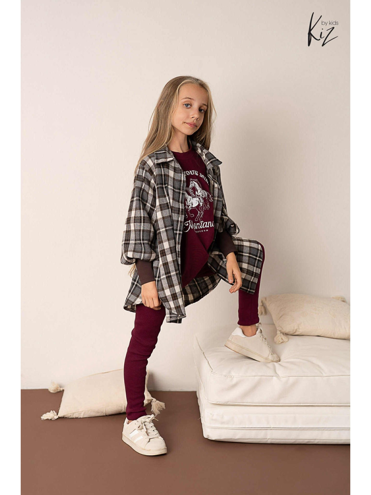 Koszula w kratę z naszywką P Kiz by Kids