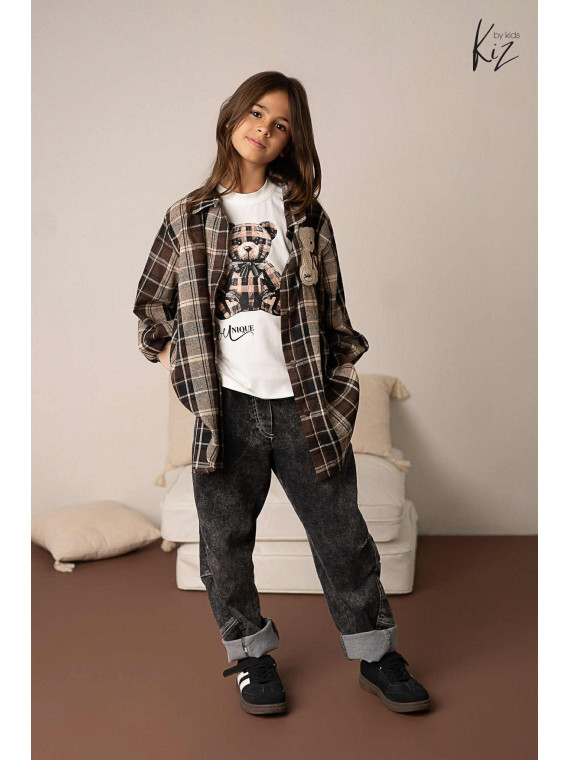 Spodnie jeans grafitowe Kiz by Kids