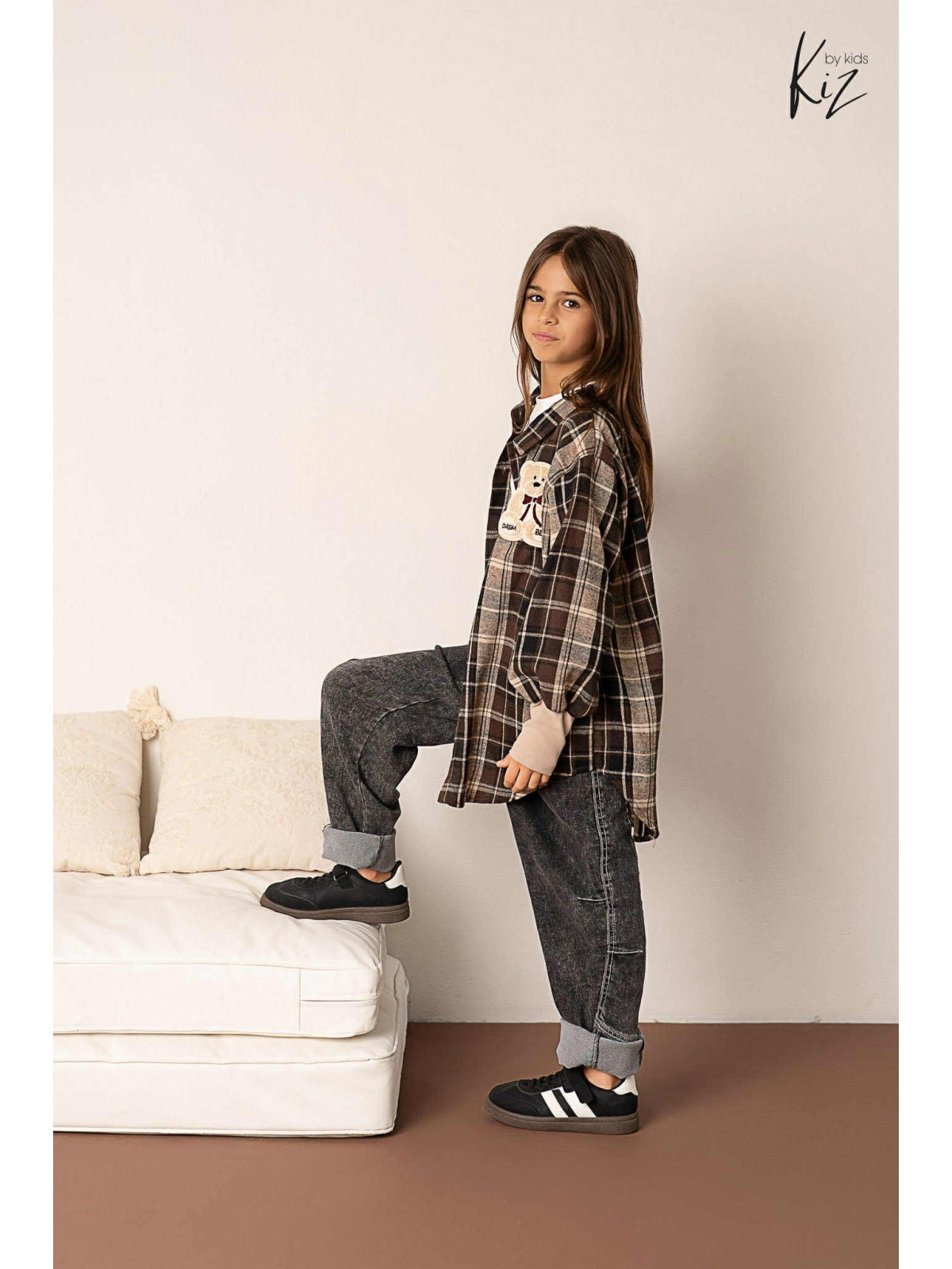 Spodnie jeans grafitowe Kiz by Kids