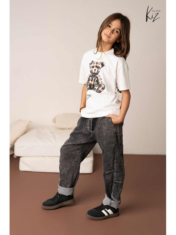 Spodnie jeans grafitowe Kiz by Kids