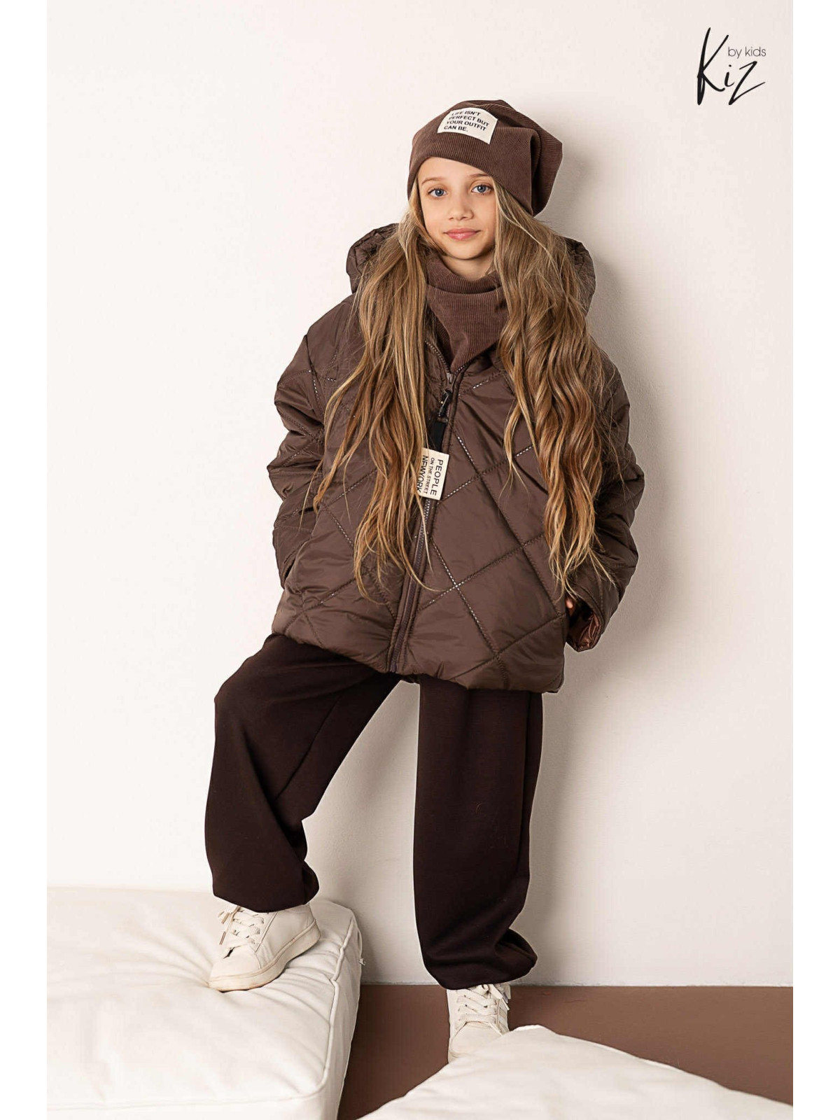 Kurtka zimowa ocieplana brązowa Kiz by Kids