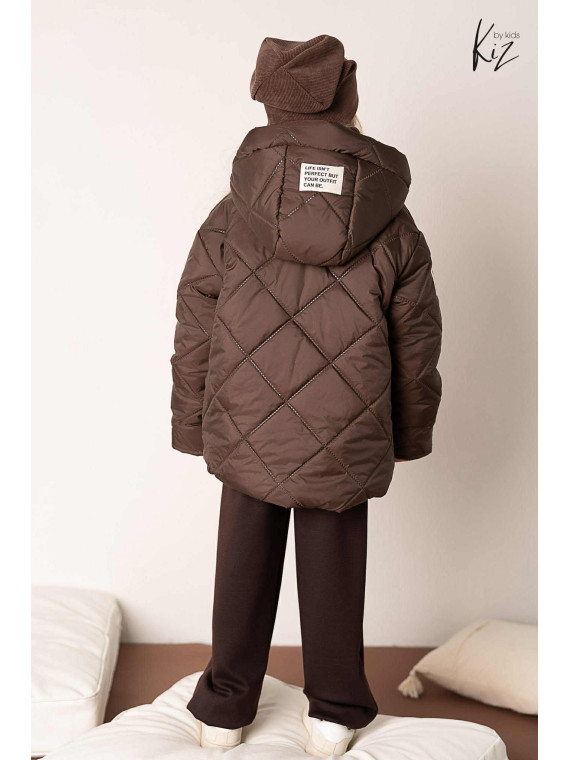 Kurtka zimowa ocieplana brązowa Kiz by Kids