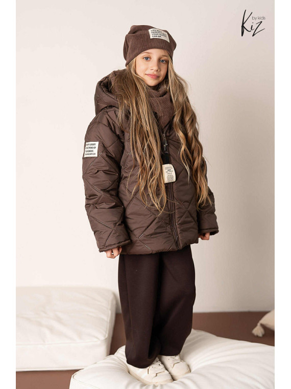 Kurtka zimowa ocieplana brązowa Kiz by Kids