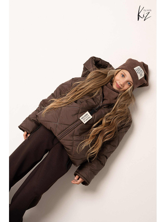 Kurtka zimowa ocieplana brązowa Kiz by Kids