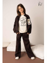 Dres- Bluza rozpinana + Spodnie brąz Kiz by Kids