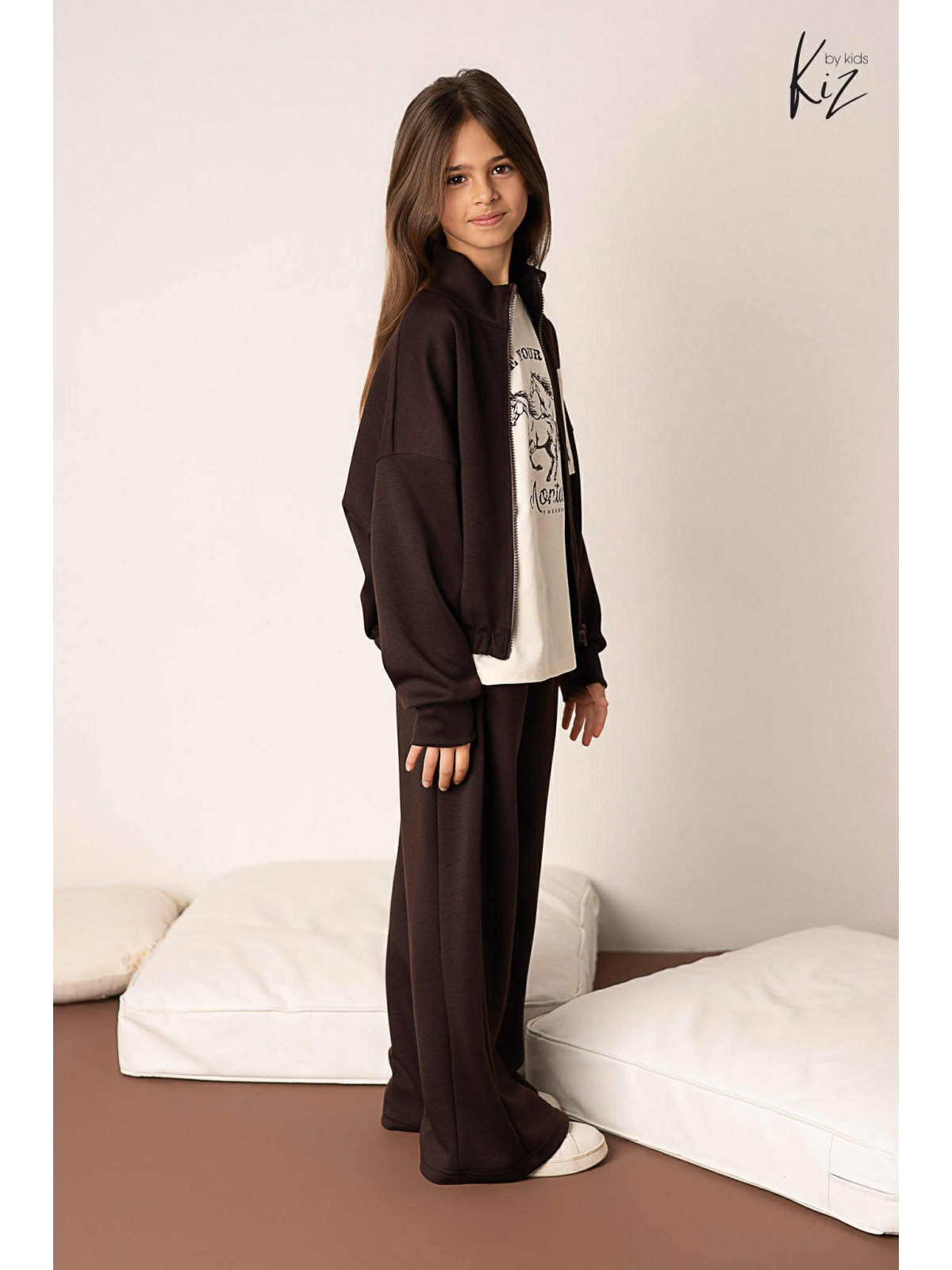 Dres- Bluza rozpinana + Spodnie brąz Kiz by Kids
