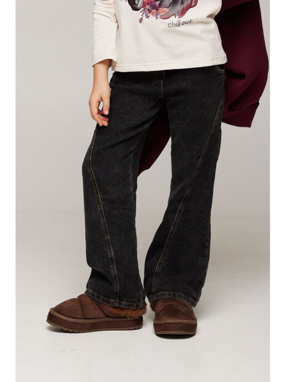 Spodnie dzwony jeans czarne chill out