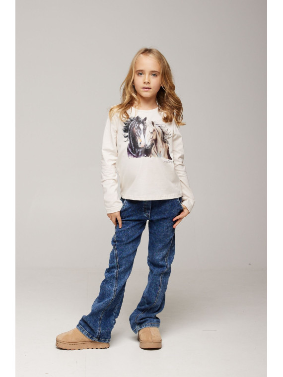 Spodnie dzwony jeans niebieskie chill out